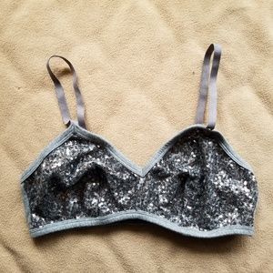 NWOT Aerie sequined gray bralette